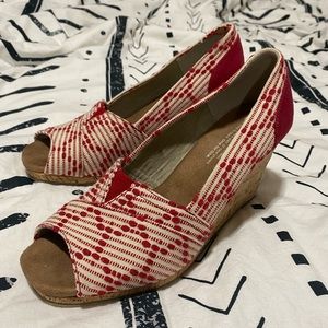 Red Toms Wedges with cork heel